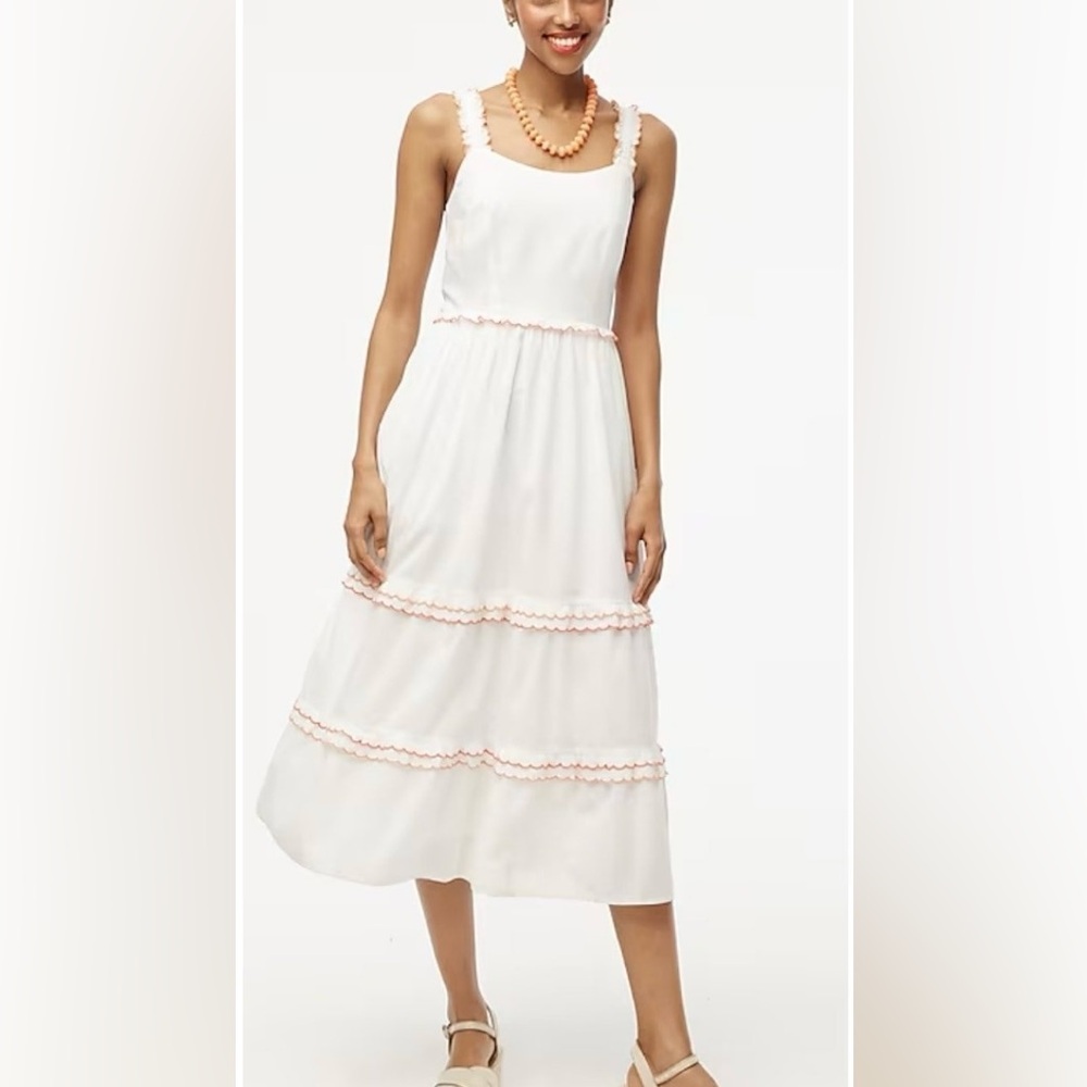 J.Crew Scalloped-trim midi dress size P10 NWT